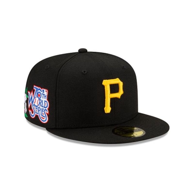 Black Pittsburgh Pirates Hat - New Era MLB State Flower 59FIFTY Fitted Caps USA5034186